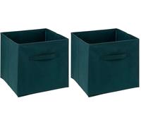 5 five simply smart 5five - cestino in tessuto mix n modul 31x31cm blu petrolio (Confezione da 2)