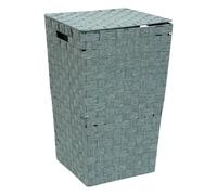 5 five simply smart 5Five - Cesto portabiancheria Lise Verde in Acciaio e Poliestere - 50 Litri - 33x33x53 cm - Cesto, Accessorio Pratico per Il Bagno o la Lavanderia