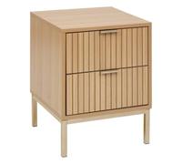 5 five simply smart 5five - Comodino Tasso a 2 cassetti, effetto legno beige naturale - Forma quadrata - Chiusura morbida e silenziosa - Cabina armadio, camera da letto, soggiorno