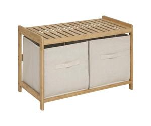 5 five simply smart 5five - panca portaoggetti tidy box con 2 cestini in bambù marrone 66,8x35cm