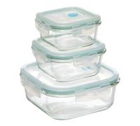 5 five simply smart 5five - set di 3 contenitori quadrati in vetro pm clipeat