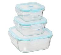 5five - set di 3 contenitori quadrati in vetro pm clipeat