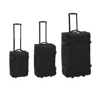 5 five simply smart 5Five - Set di 3 valigie morbide con ruote per stiva nera, set di bagagli da viaggio, ruote a 360°, serratura TSA,
