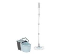 5 five simply smart 5five - stepa 7l Secchio mocio + Scopa in Microfibra, Blu e Tortora