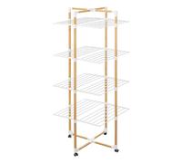 5 five simply smart 5Five - Tendedero de Torre de 40 m - Efecto Madera - Plegable con 4 Ruedas - Gran Capacidad - Carga Máxima 40 kg