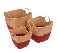 5 five simply smart Five-Set di 3 cesti portaoggetti Beige e Terra di Siena, cm