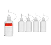 5 flaconi con ago Octopus da 30 ml, bottigliette con ago contagocce per E-liquid, E-shisha, E-sigarette, oli, tinte e colle, bottiglie vuote in LDPE per vaporizzatore / residui di sostanze / clearomizer con tappi ad ago bianco + 5 etichette adesive