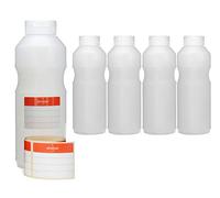 5 Flaconi da 500 ml, Bottiglie Dosatrici con Coperchio a Cerniera e Apertura in Silicone, per Ketchup o Salse, con Etichette Personalizzabili