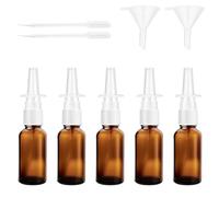 5 flaconi spray nasali vuoti da 30 ml in vetro spray nasale bottiglie da riempire, riutilizzabili, spray nasale, nebulizzatore con imbuto pipette per soluzione salina, profumo, olio essenziale