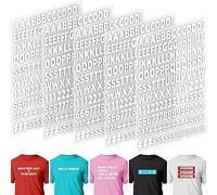 5 fogli 830 pezzi di lettere e numeri termoadesivi per abbigliamento, lettere termoadesive da 2,5 cm in vinile con lettere A-Z a trasferimento termico 0-9 numeri termoadesivi in PU per stampa t-shirt