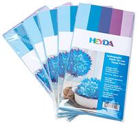 5 fogli di carta velina HEYDA 50 x 70 cm assortiti. Blu
