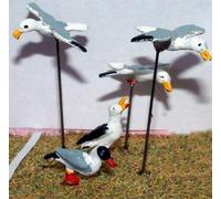 5 Gabbiani Selezionati A Caso L28p MODELLO O Dipinto 1/43 Animali Metallo