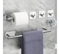 5 Ganci da parete in acciaio inossidabile per cucina - Facili da installare per cucina o bagno, accessori e strumenti per il bagno 4 ganci neri,4 ganci argentati,Set da cinque pezzi in argento da 5 pe