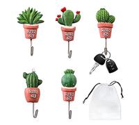 5 ganci per vasi da fiori, ganci in acciaio inossidabile, con 1 sacchetto di stoccaggio; Per cucina, bagno, camera da letto, appendiabiti, gancio autoadesivo può essere riutilizzato