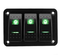 5 Gang Rocker per pannello interruttori USB LED verde impermeabile 5 bande | USB per touch cutoff, indicatori LED verdi, 5 controlli indipendenti, impermeabile IP65, grado marino