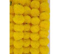 5 ghirlande di calendula lunghe 1,5 m di fiori artificiali di calendula Diwali decorazioni per la casa decorazione indiana per Pooja matrimonio primavera cespuglio floreale finta ghirlanda Dia de