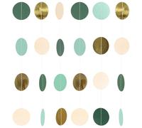 5 Ghirlande Rotonde da Appendere in Carta da 4 m, Colore Verde Bosco, 65ft, Carta Glitterata, Colore Verde, Decorazione per Feste in Giardino, per Esterni, Ghirlanda, Decorazione per Compleanno, Verde