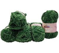 5 gomitoli di lana da 100 grammi, Himalaya, velluto, micro-poliestere, 500 g (verde 90060)