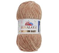 5 gomitoli/matassa di filato Himalaya Dolphin Baby per matassa, 100 g e 120 m, super voluminoso, in poliestere, vellutato, Amigurumi (80365 marrone)