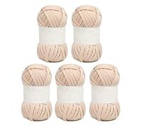 5 gomitoli morbidi, 2 cm di larghezza, per tappeti, borse fai-da-te, coperte, cuscini (colore beige) Brand: Product_type: