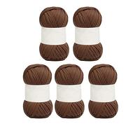 5 gomitoli morbido filato uncinetto 2 cm tappeti borse coperte cuscini (colore cachi scuro)