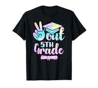 5 ° Grado Camicia di Laurea Peace out 5 ° Grado Tie Dye Bambini Maglietta