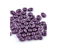 5 grammo Matubo Superduo 2-foro perline in vetro stampato ceco, Pastello viola (Matubo Superduo 2-hole czech pressed glass beads pastel purple)