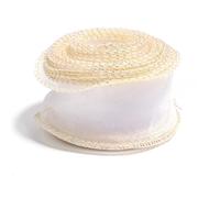 5 iarde/lotto di nastri di filato a coda di pesce da 4,5 cm con bordo dorato for confezioni di fiori, torte, fiocchi fai da te, scatole regalo, decorazioni for feste(White)