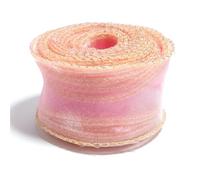 5 iarde/lotto di nastri di filato a coda di pesce da 4,5 cm con bordo dorato for confezioni di fiori, torte, fiocchi fai da te, scatole regalo, decorazioni for feste(Light Pink)
