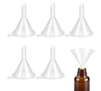 5 imbuti in plastica trasparente da 41 x 30 mm, mini imbuti con beccuccio stretto, riutilizzabili, riempimenti di precisione per limare bottiglie di liquidi, polvere, profumi, oli essenziali, cucina