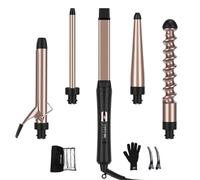 5 in 1 5 in 1 vestito di ferro per capelli ricci con 1 bastone a spirale lungo 9 "bastone professionale per capelli ricci parwin pro beauty, oro