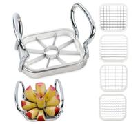5 In 1 Acciaio Inossidabile Taglierina Frutta, Acciaio Inossidabile Taglia Mele, Affettatrice Di Mele Con Manico, Per Mele, Patate, Verdure (Argento)