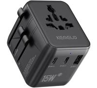 5 in 1 Adattatore Universale da Viaggio,Presa Universale da Viaggio con 1 USB A,2 USB C,1 Universale Presa,1 US/JP Presa,Adattatore Spina Internazionale per Italia UK US Australia Tailandia Messico