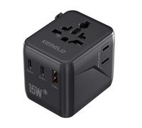 5 in 1 Adattatore Universale da Viaggio,Presa Universale da Viaggio con 1 USB A,2 USB C,1 Universale Presa,1 US/JP Presa,Adattatore Spina Internazionale per Italia UK US Australia Tailandia Messico