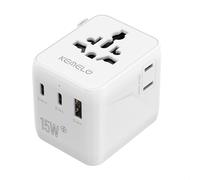 5 in 1 Adattatore Universale da Viaggio,Presa Universale da Viaggio con 1 USB A,2 USB C,1 Universale Presa,1 US/JP Presa,Adattatore Spina Internazionale per Italia UK US Australia Tailandia Messico