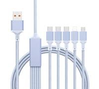 5-in-1 Car USB Fast Charging Data Cable, 100W Nylon Braided Charging Cable, Compatible With Most Mobile Phones And Electronic Products(2m)