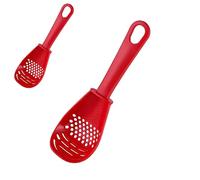5 in 1 Chef's Silicone Spoon - 280 °C Heproof Tool for Frying Pan & Pots, Non-Scratch Red Kitchen Utensil (singolo) 2 pezzi