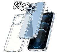 [5 in 1] Cover e Pellicola Protettiva per iPhone 12 Pro, con 2 Pellicola Protettiva in Vetro Temperato + 2 Pellicola Fotocamera, [Protezione Militare] Antiurto Protezione Custodia iPhone 12 Pro