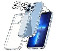 [5 in 1] Cover e Pellicola Protettiva per iPhone 13 Pro Max, 2 Pellicola Protettiva in Vetro Temperato + 2 Pellicola Fotocamera, [Protezione Militare] Antiurto Protezione Custodia iPhone 13 Pro Max