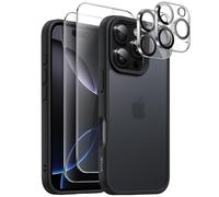 5 in 1 Cover Opaca per iPhone 16 Pro 6,3 Pollici con 2 Vetro Temperato Pellicola