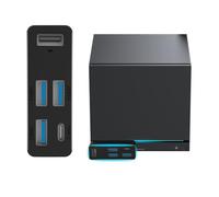 5 in 1 - Hub docking station USB 3.0 per macchina a vapore/per Xbox Series X/per PS5 Slim Pro/PC con 3 porte tipo C 3.0, hub USB Spliter Dock multipiattaforma espansore Plug and Play