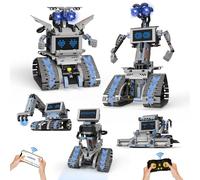 5 IN 1 Kit Costruzione Robot Johnny 5, Robotica Technic con App e Telecomando a 2.4 GHz, Robot STEM Programmabile per Bambina Maschio 6-12 Anni, Regalio Compleanno