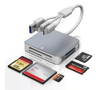 5 in 1 Lettore Schede SD per SD/TF/CF/XD/MS/Micro SD Card Reader con Lightning+USB USB C Adattatore Scheda SD per iPhone/iPad/Samsung, Lettore Memory Card per PC/Windows/MAC OS/Chrome OS