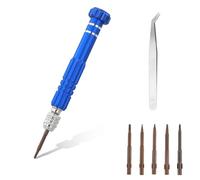 5 in 1 Mini Set Cacciavite Blu di Precisione Multifunzionale per Riparazione Occhiali, Orologio Elettronico, Laptop - Kit Utensili Piccolo Fine