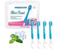 5 in 1 Mini Toothbrush & Floss & Tongue Scraper & Toothpick Set, 26PCS Individual Packs 5 in 1 Toothbrush & Floss for Travel (Mint flavor,10PCS)