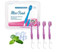 5 in 1 Mini Toothbrush & Floss & Tongue Scraper & Toothpick Set, 26PCS Individual Packs 5 in 1 Toothbrush & Floss for Travel (Sakura flavor,10PCS)