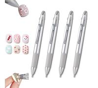 5 in 1 Nail Art Dotting Pen, Nail Dotting Pen Press Type 5 in 1, Nails Art Tip Dot Paint Manicure Kit, Professional Nails Art Tool for Beauty Salons and DIY Enthusiasts (4PCS)