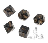 5 In 1 Plastica Classico Nero Multifunzione Gioco Dadi, Guida Di Azione Creativa, Regalo Per Coppia -D26