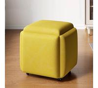 5 in 1 Seating Cube with Swivel Casters Stackable Divano Chair Stool Nesting Pouf Movable Vanity Chair for Living Room Bedroom B 35 x 35 cm (14 x 14 pollici)