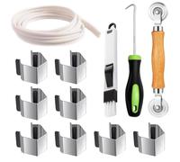 5 in 1 Set Ripara Zanzariera Finestra Ricambio Strumento, Strumento Zanzariere a Rullo Dello Schermo, 10m Nastro Cordino in Gomma Rete, per Rete Zanzariera Ricambio (10 metri Striscia adesiva)